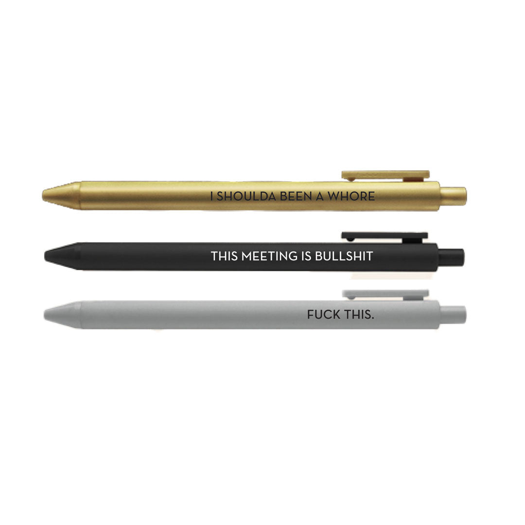 Fresh out of Fucks Pen Set (funny, sweary, office, gift)