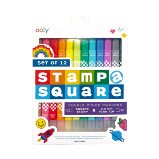 OOLY - Stamp-A-Square Markers (Set of 12)