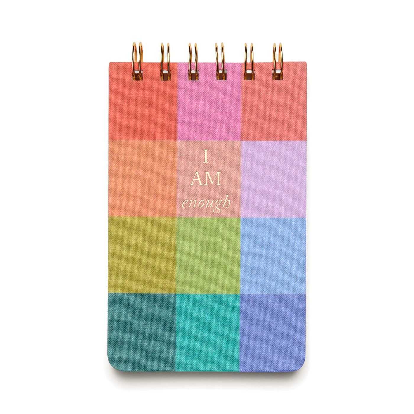 TWIN WIRE NOTEPAD, 3.25" X 5.5" - RAINBOW CHECK