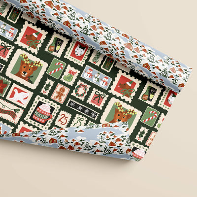 North Pole Post and Cozy Alpine Village Double Sided Gift Wr