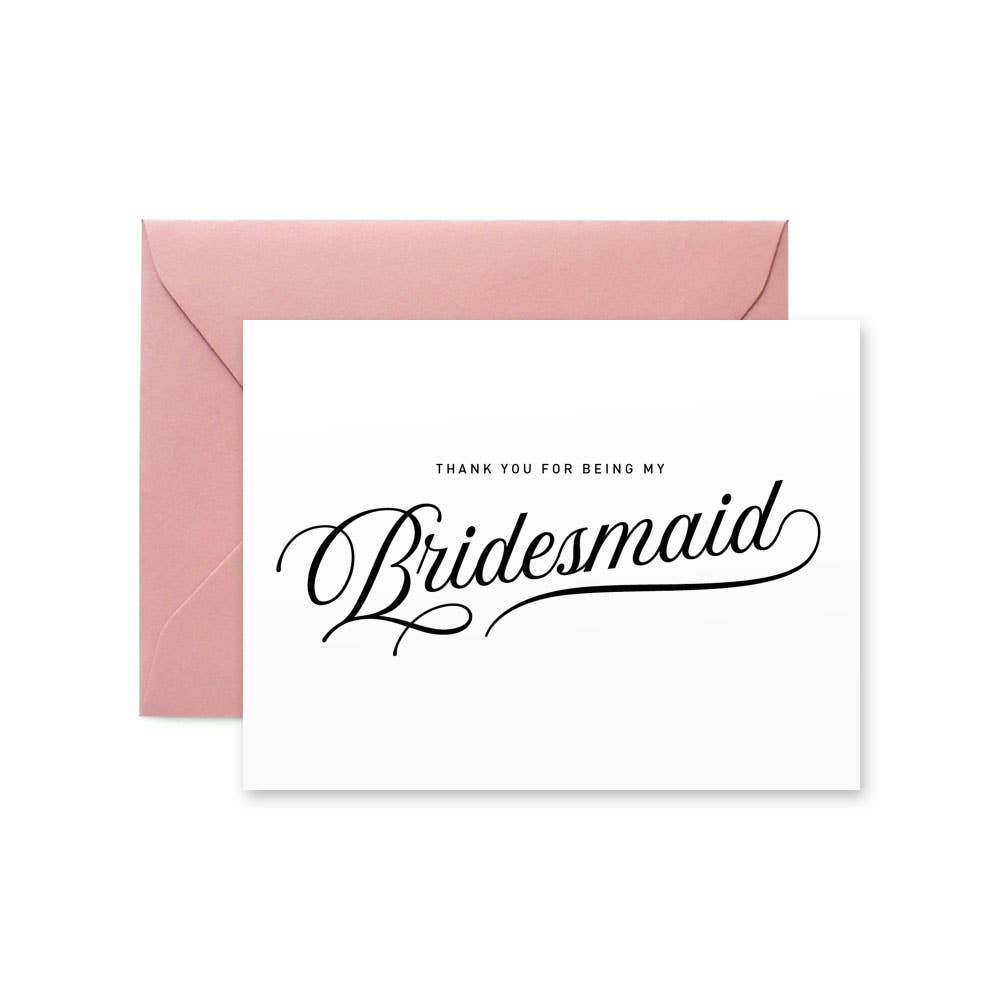 Paper Hearts Design Co. - Thank You for Being My Bridesmaid Card