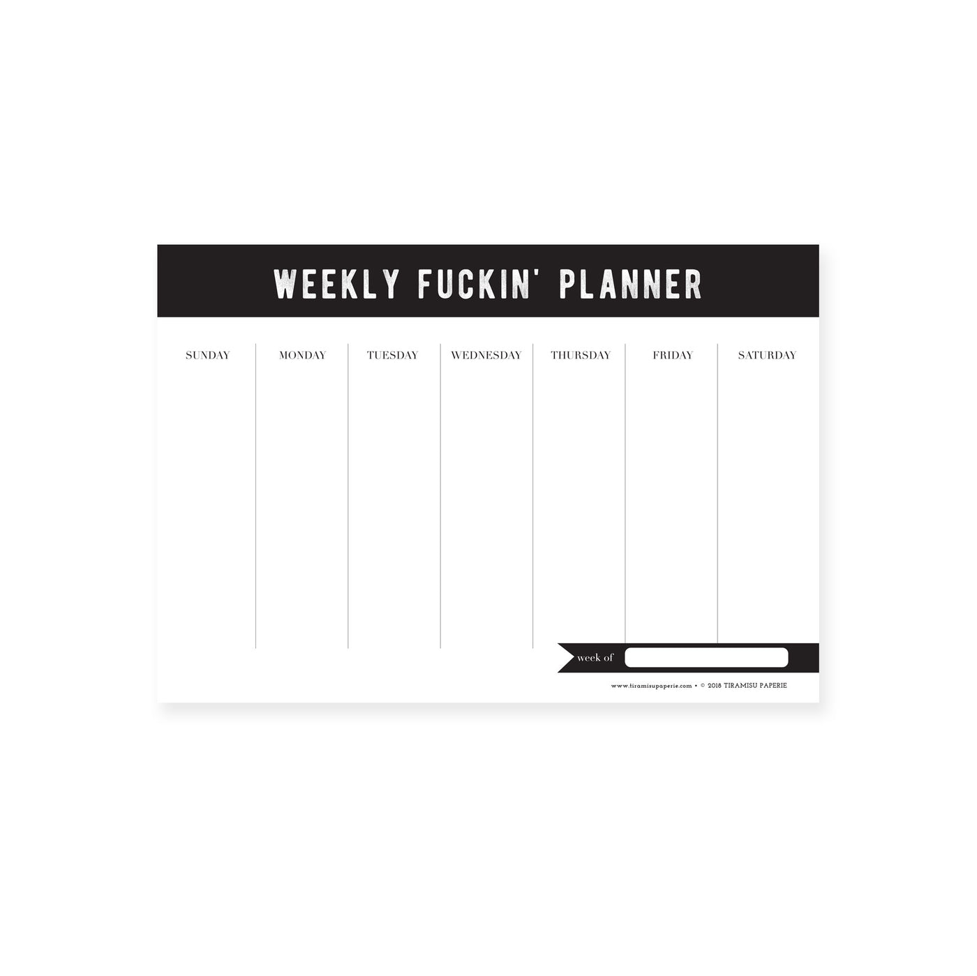 Weekly Fuckin' Planner Mousepad Notepad