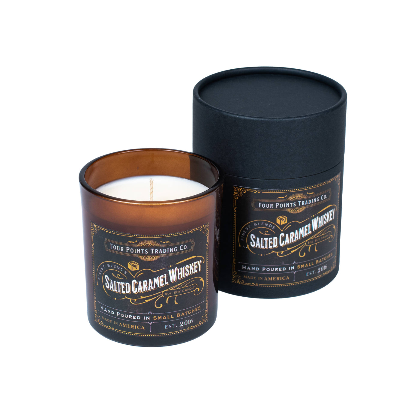 Four Points Trading Co - Salted Caramel Whiskey 8 oz Soy Candle