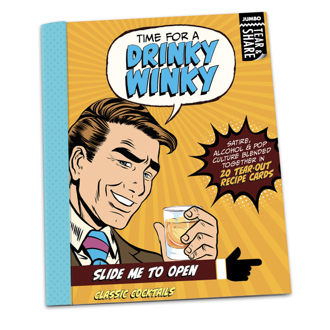 TIME FOR A DRINKY WINKY! - CLASSIC COCKTAIL RECIPE JUMBO NOTE CARDS