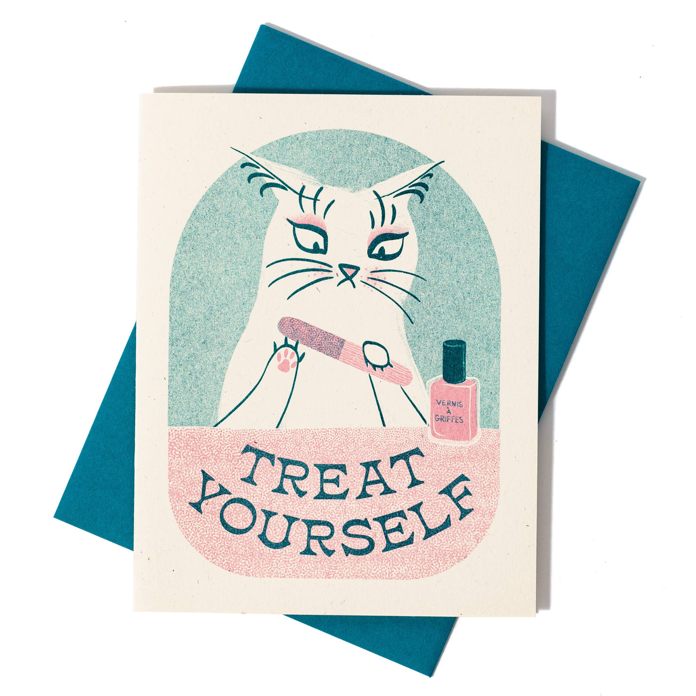 Treat Yourself - Risograph Greeting Card