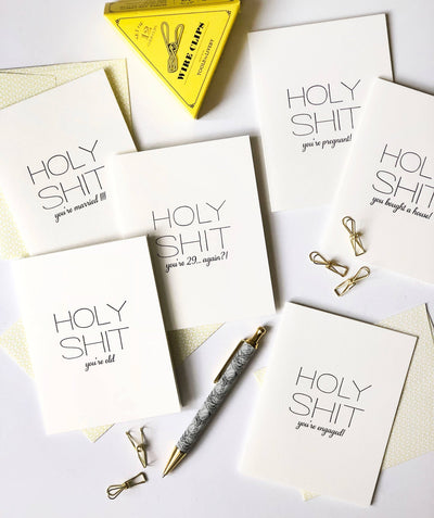 New Baby Congrats Card - Holy Shit You're Pregnant Card