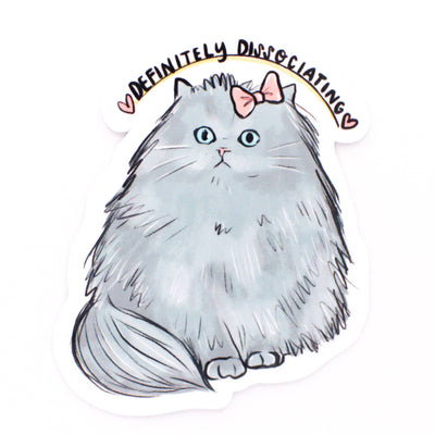 Amy Hartelust Art and Illustration - Dissociation Cat Vinyl Sticker