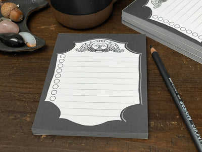 Memento Mori Notepad, Halloween, Spooky Themed Stationery