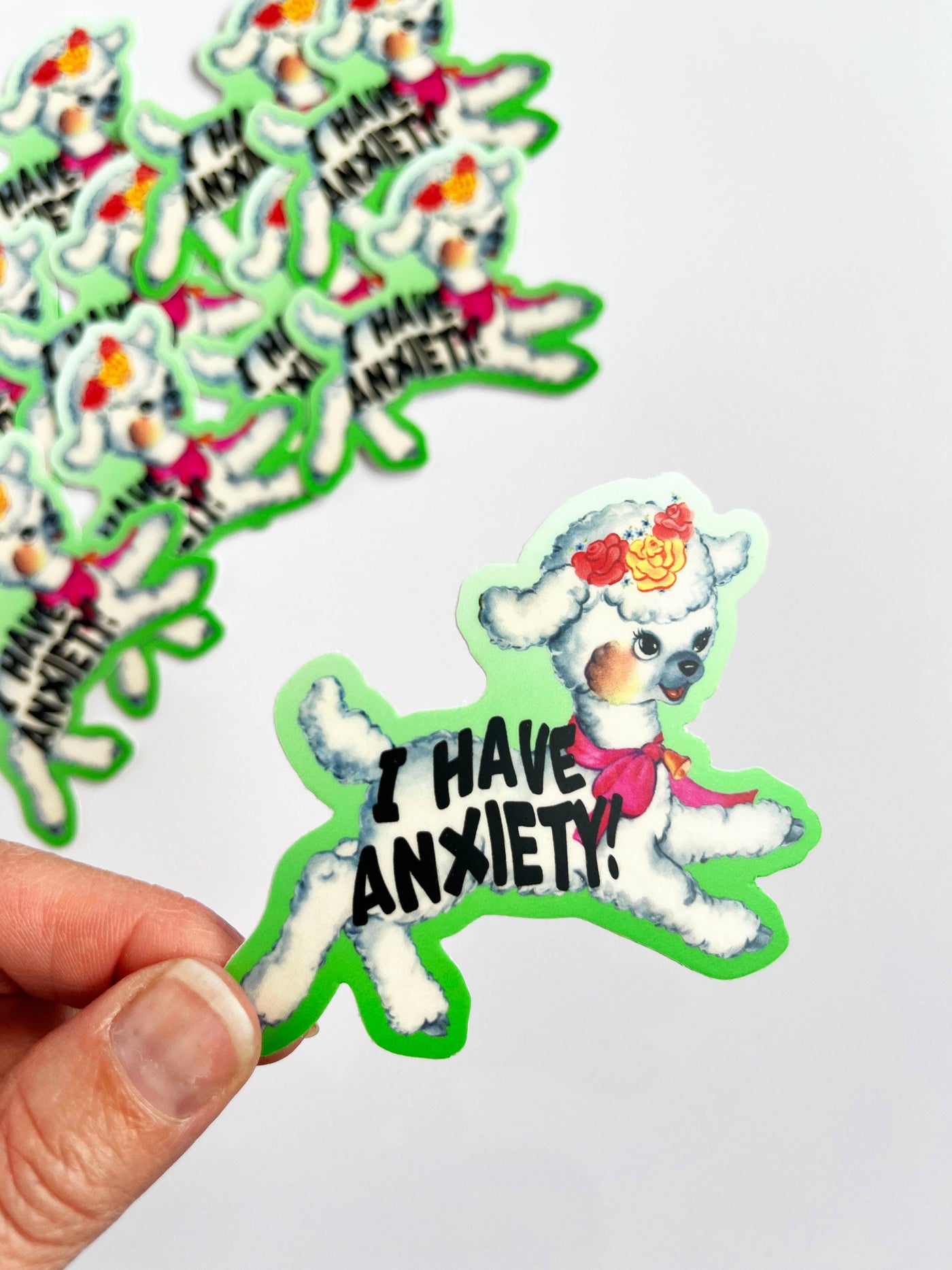 I Have Anxiety Cute Lamb Sticker
