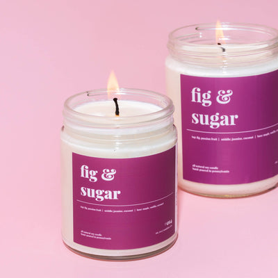 Fig and Sugar Scented Soy Candle - 9oz: 9 oz