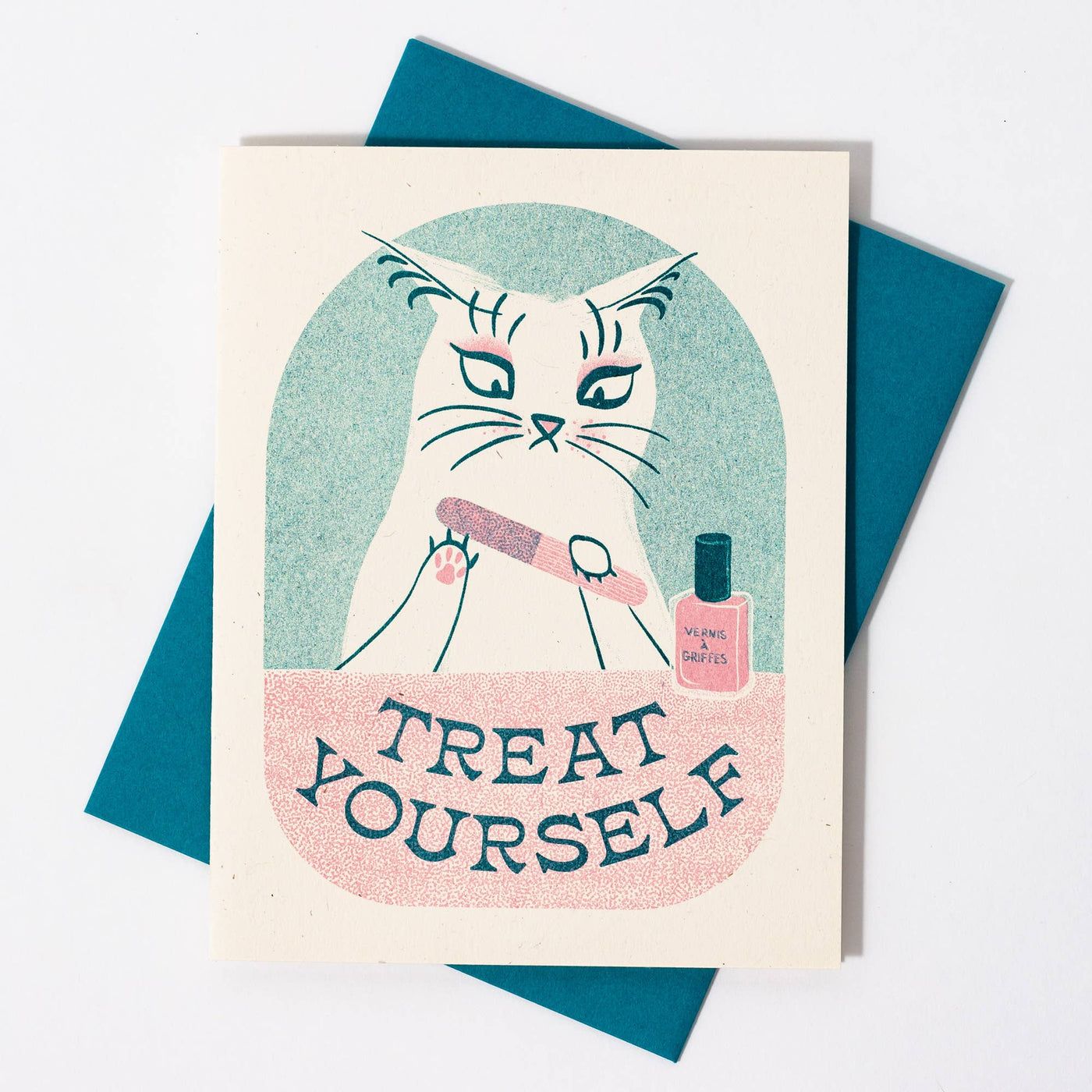 Treat Yourself - Risograph Greeting Card