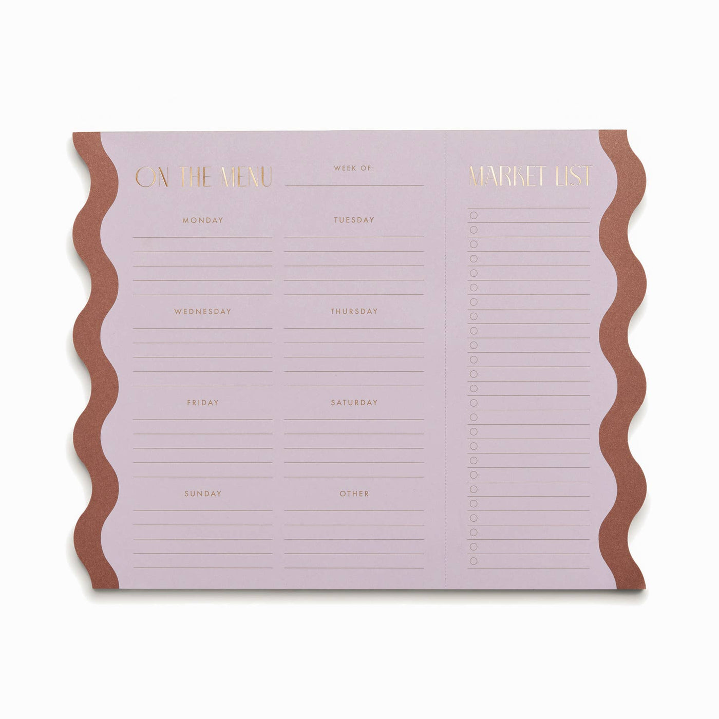 Meal Planner Notepad with Magnets - Lilac + Nutmeg