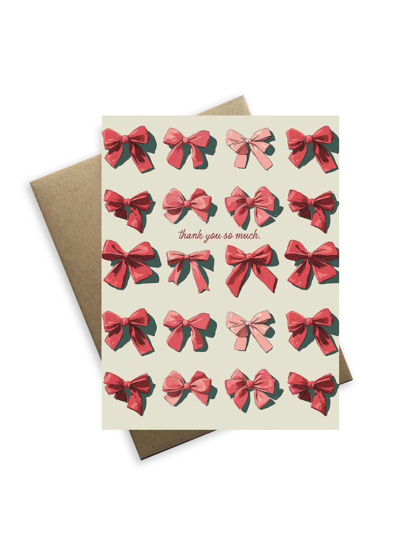 Thank You So Much Pink Bow Card