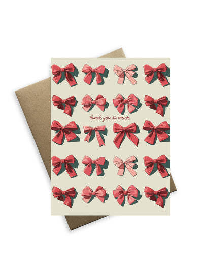 Thank You So Much Pink Bow Card