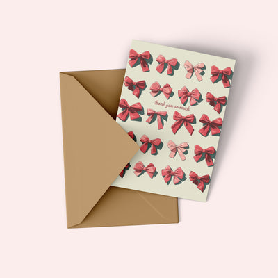 Thank You So Much Pink Bow Card