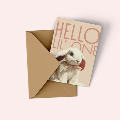 Hello Little One Baby Bunny Card