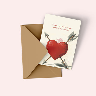 Valentines Card, Love Card, Cupid Knew