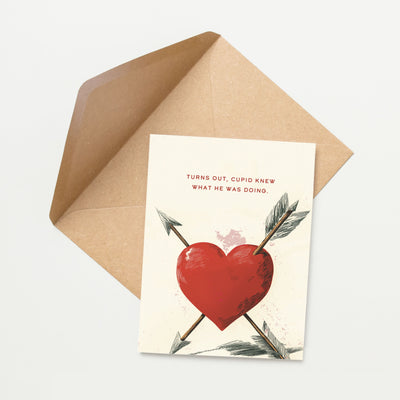 Valentines Card, Love Card, Cupid Knew