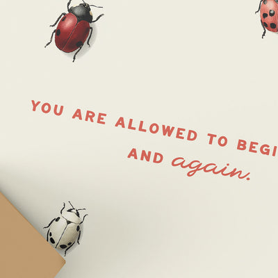 LADYBUG CARD, STARTING OVER CARD