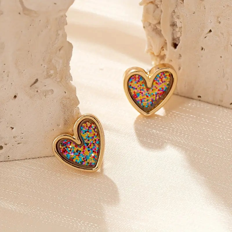 Mini Heart Confetti Earrings
