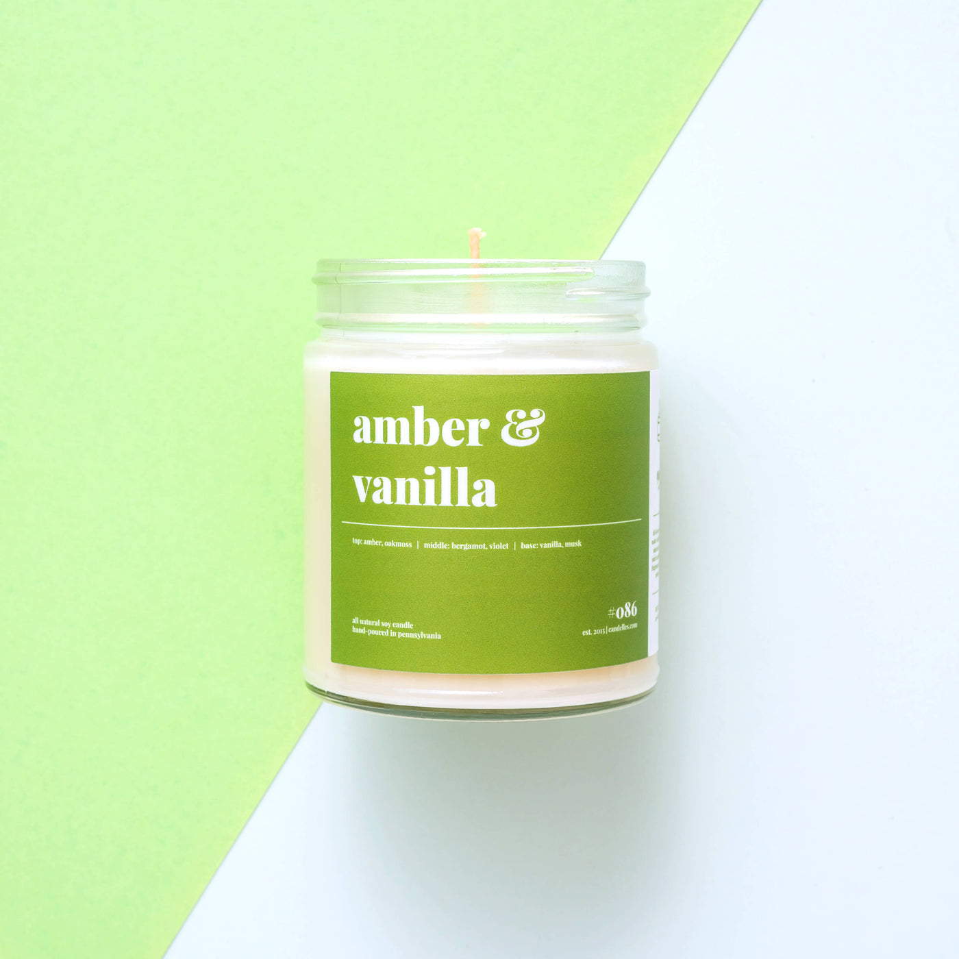 Amber and Vanilla Scented Soy Candle - 9oz