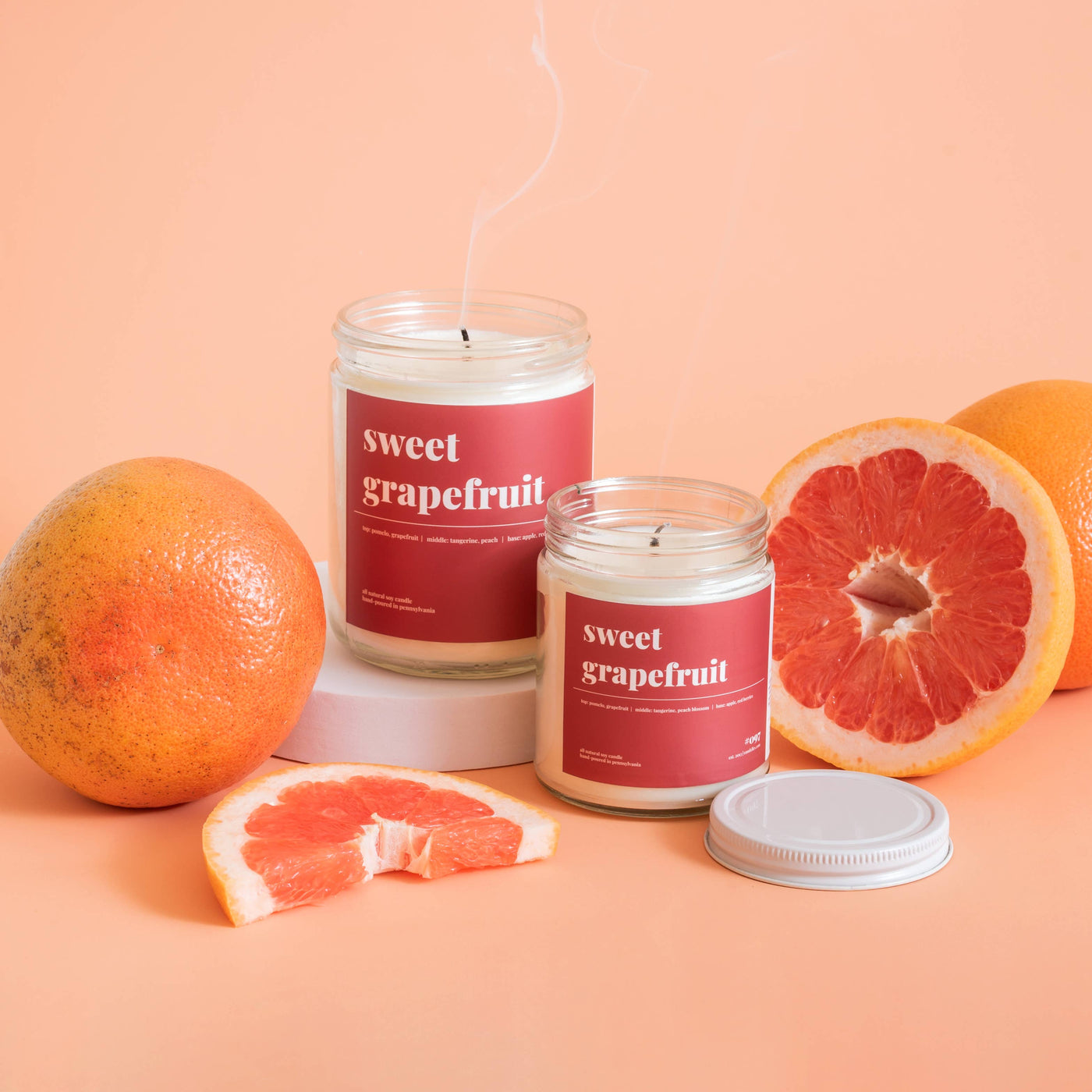 Sweet Grapefruit Scented Soy Candle - 9oz: 9 oz
