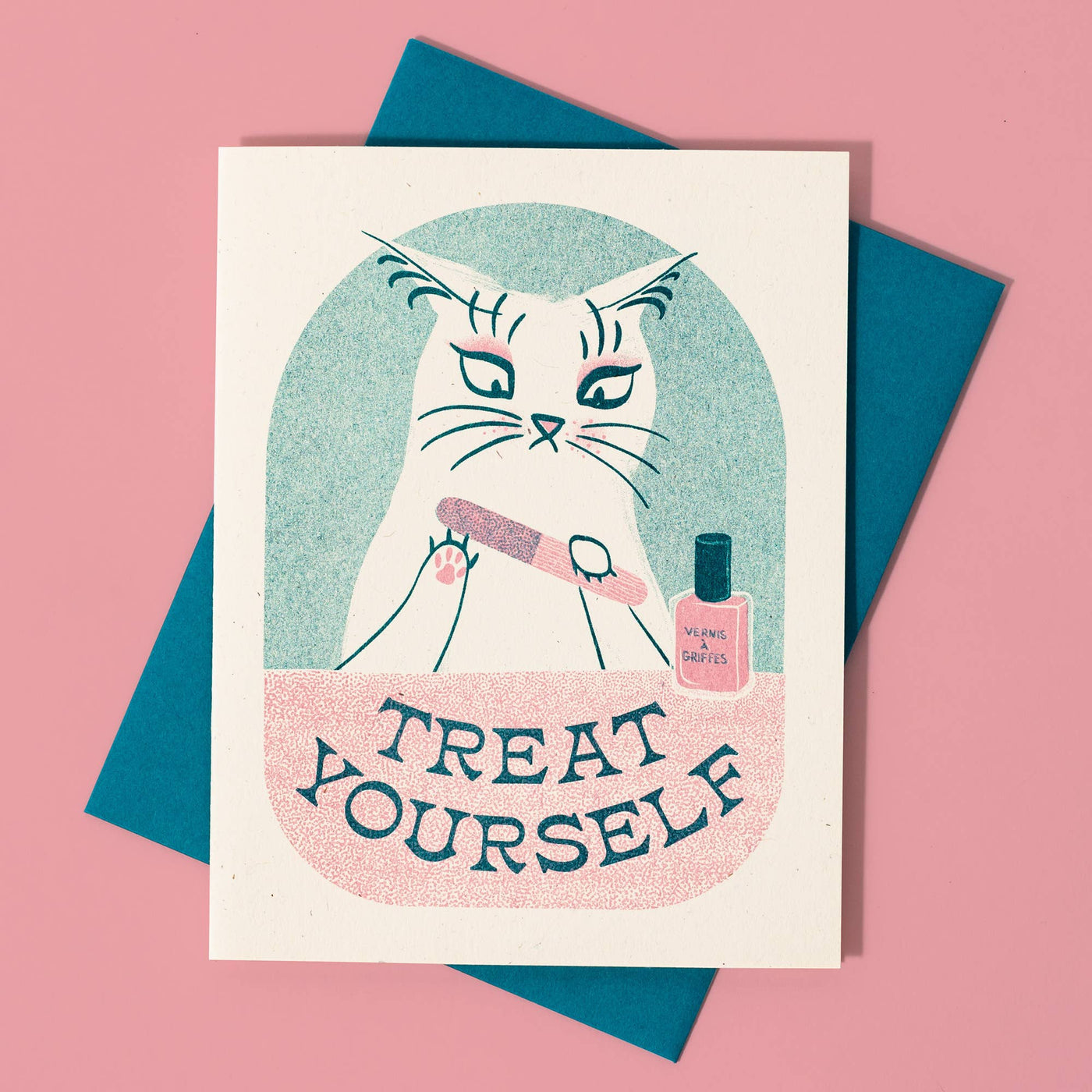 Treat Yourself - Risograph Greeting Card