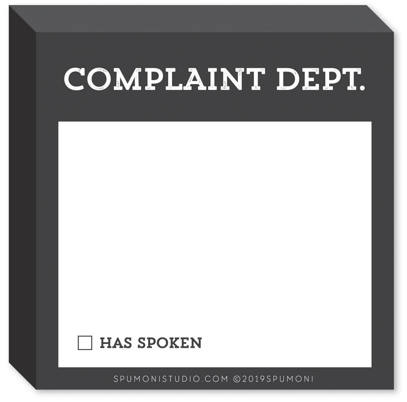Complaint Department (Memo Sticky Pads)