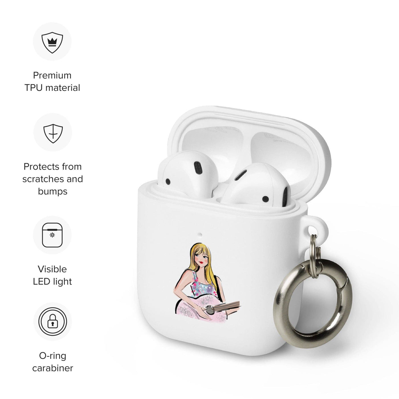 Taylor Swift Eras Tour Lover Rubber Case for AirPods®: White
