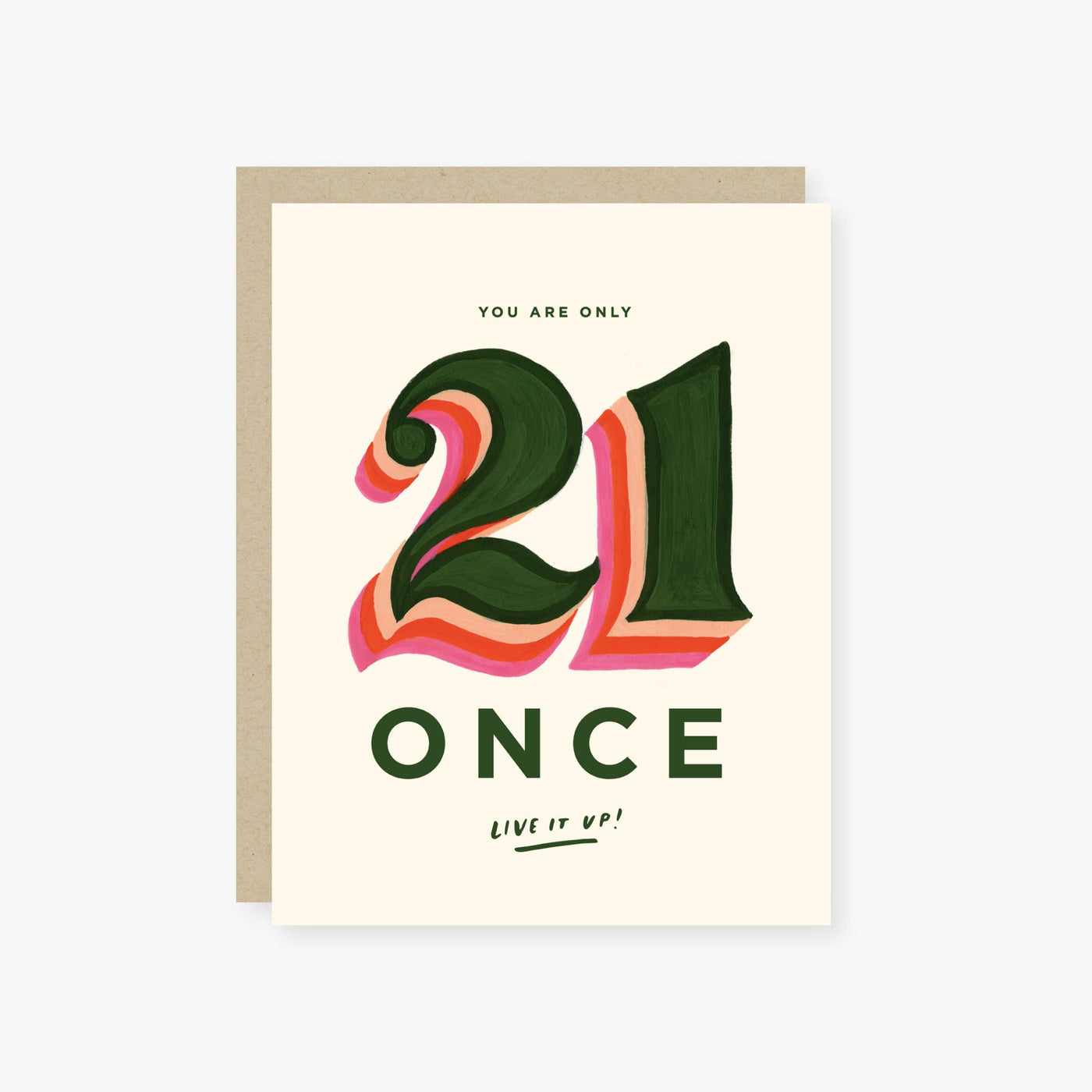 you are only 21 once birthday card