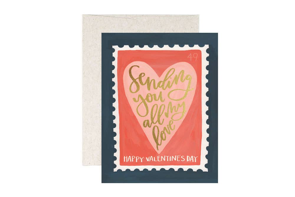 Stamp Valentine's Day Greeting Card
