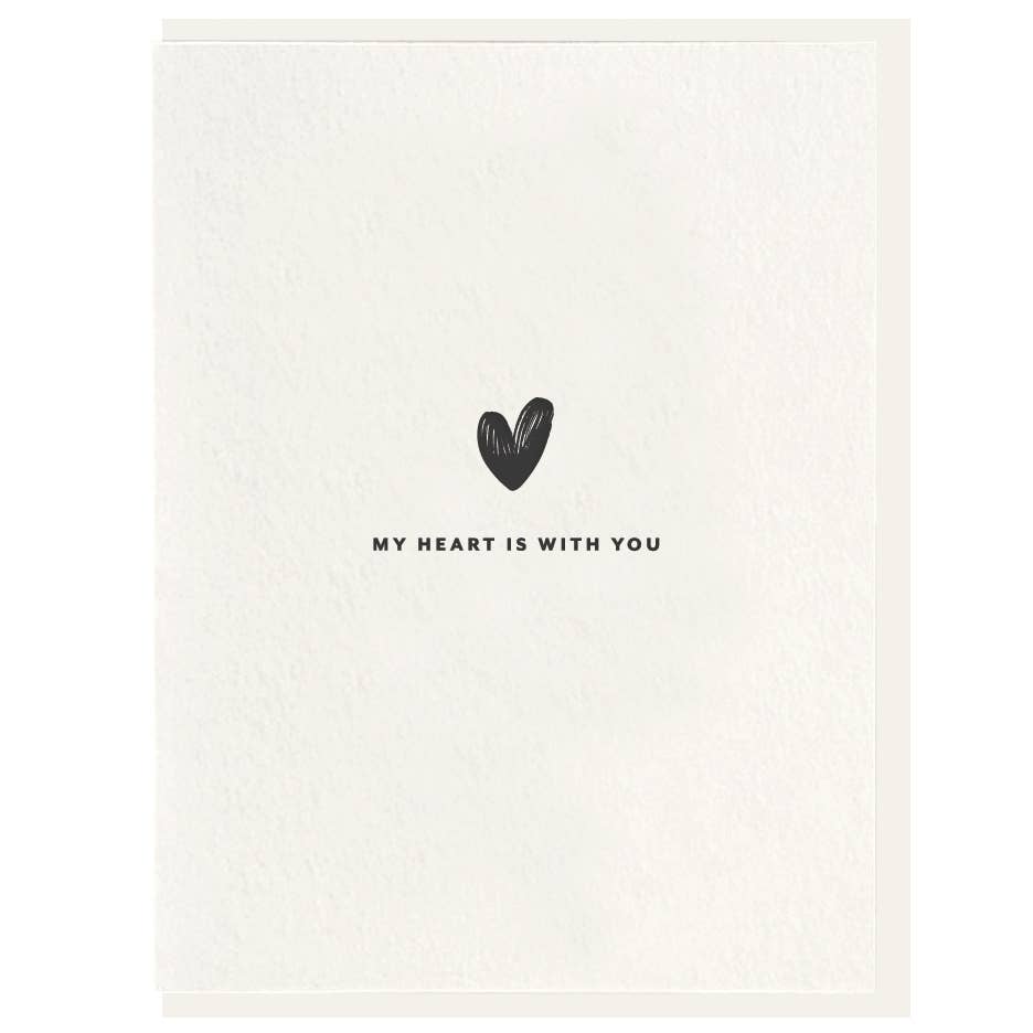 Dahlia Press - My Heart Is With You - Letterpress Card
