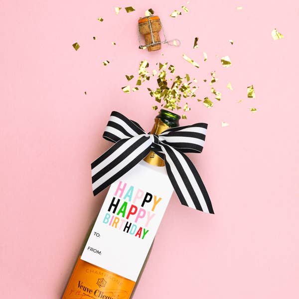 Happy Birthday Wine Tags - A Wine and Spirits Gift Kit