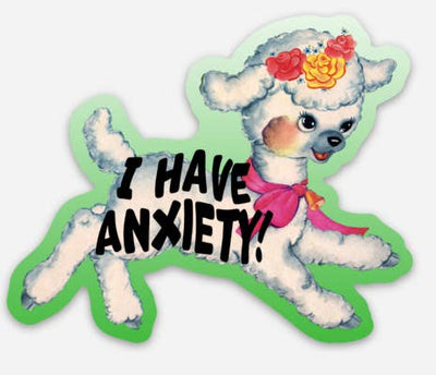I Have Anxiety Cute Lamb Sticker