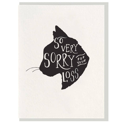 So Very Sorry Cat - Letterpress Sympathy Pet Card
