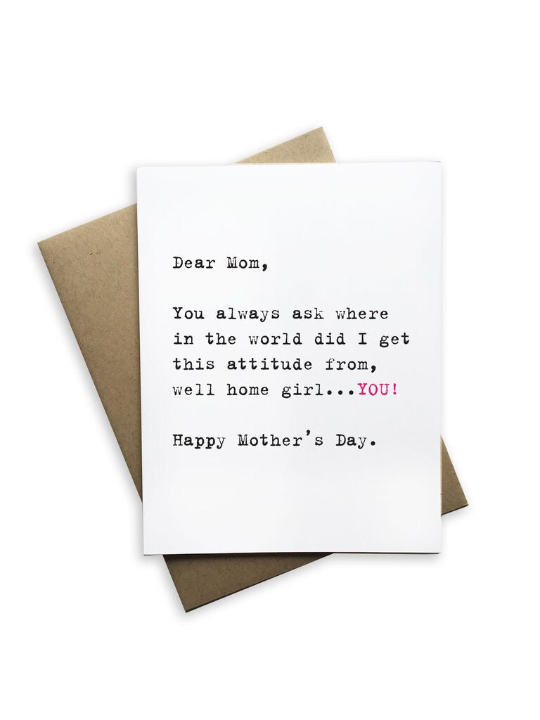Dear Mom, Happy Mothers Day Notecard