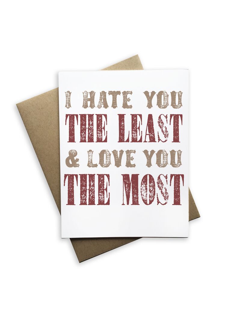 I Hate You the Least Notecard