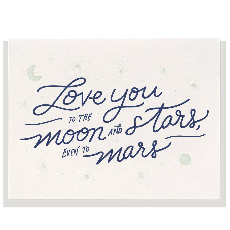 Dahlia Press - Moon & Stars - Letterpress Card