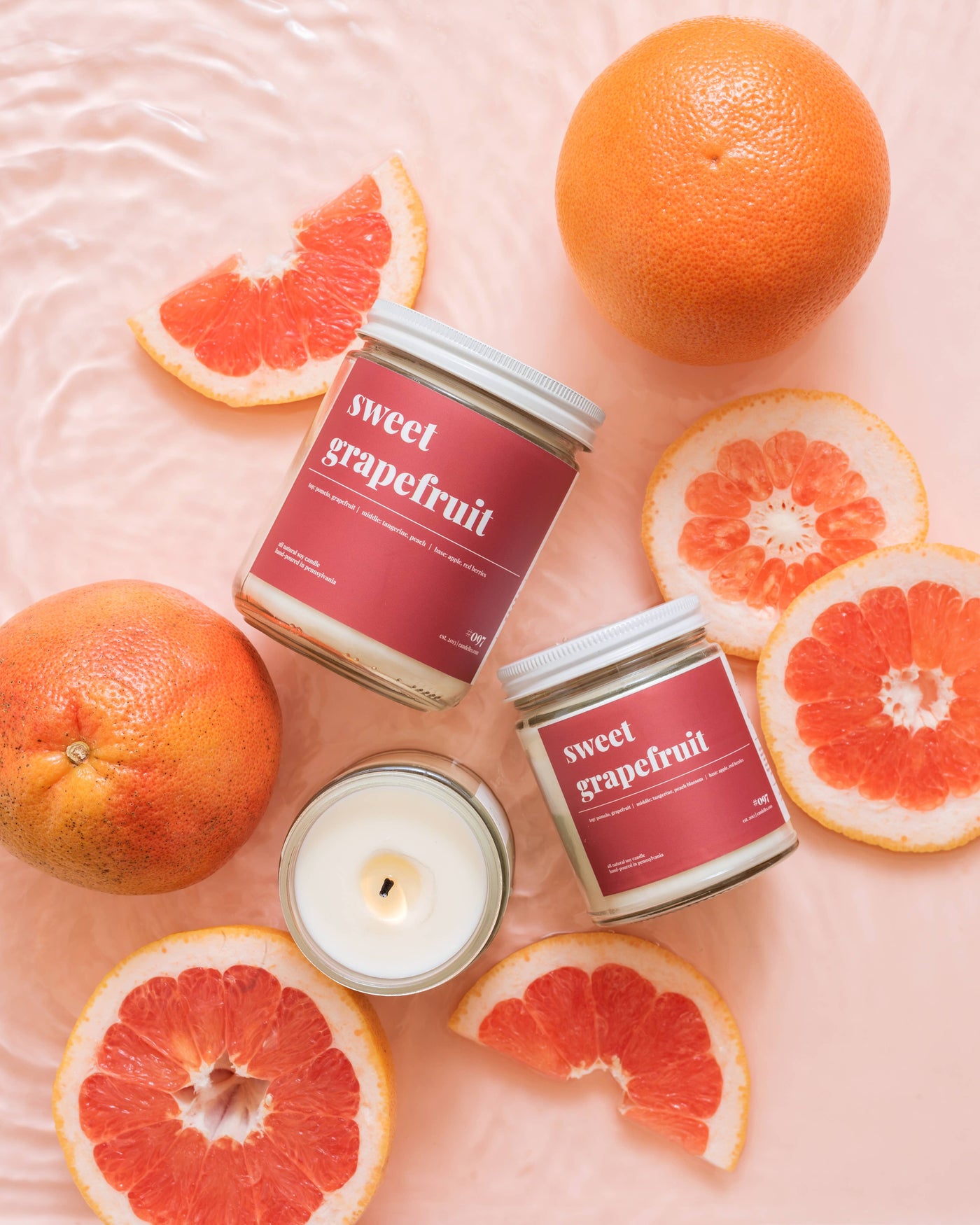Sweet Grapefruit Scented Soy Candle - 9oz: 9 oz