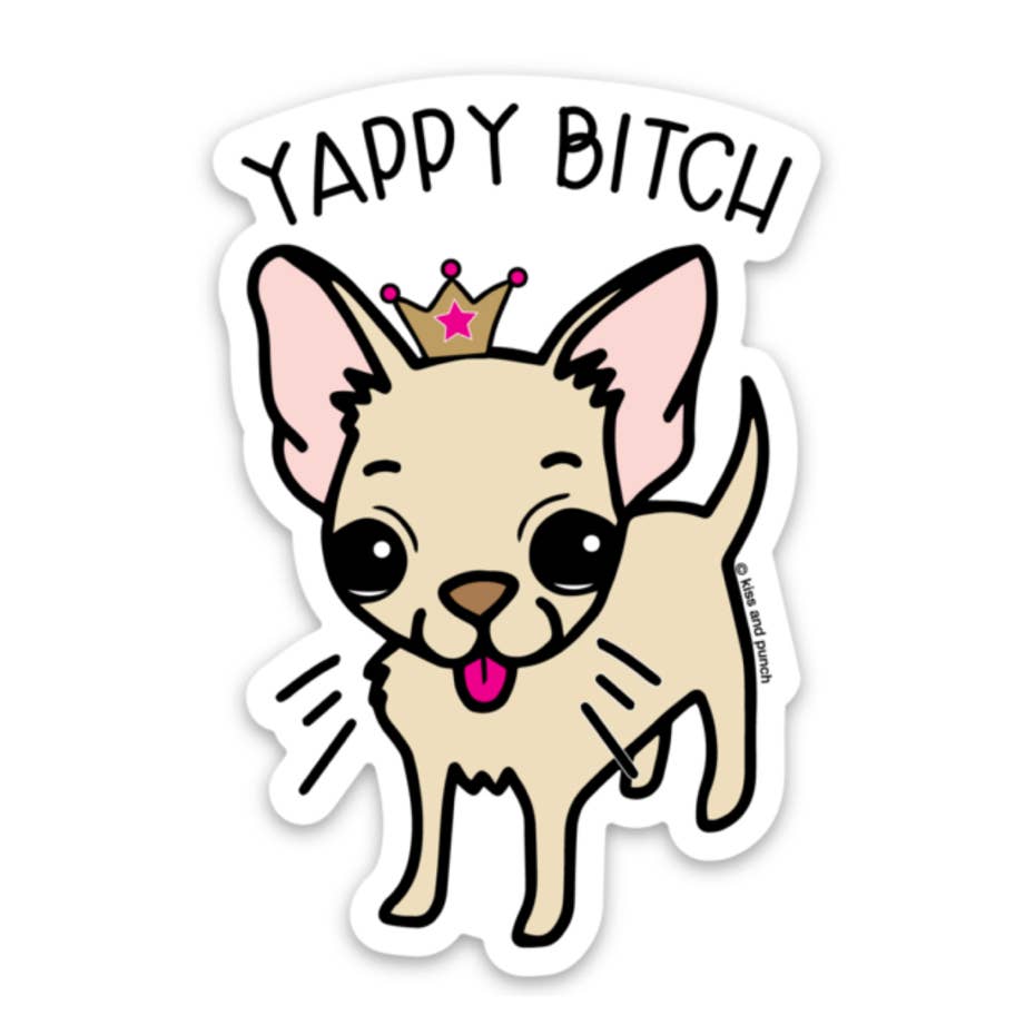 3 Inch Funny Chihuahua Yappy Dog Vinyl Sticker