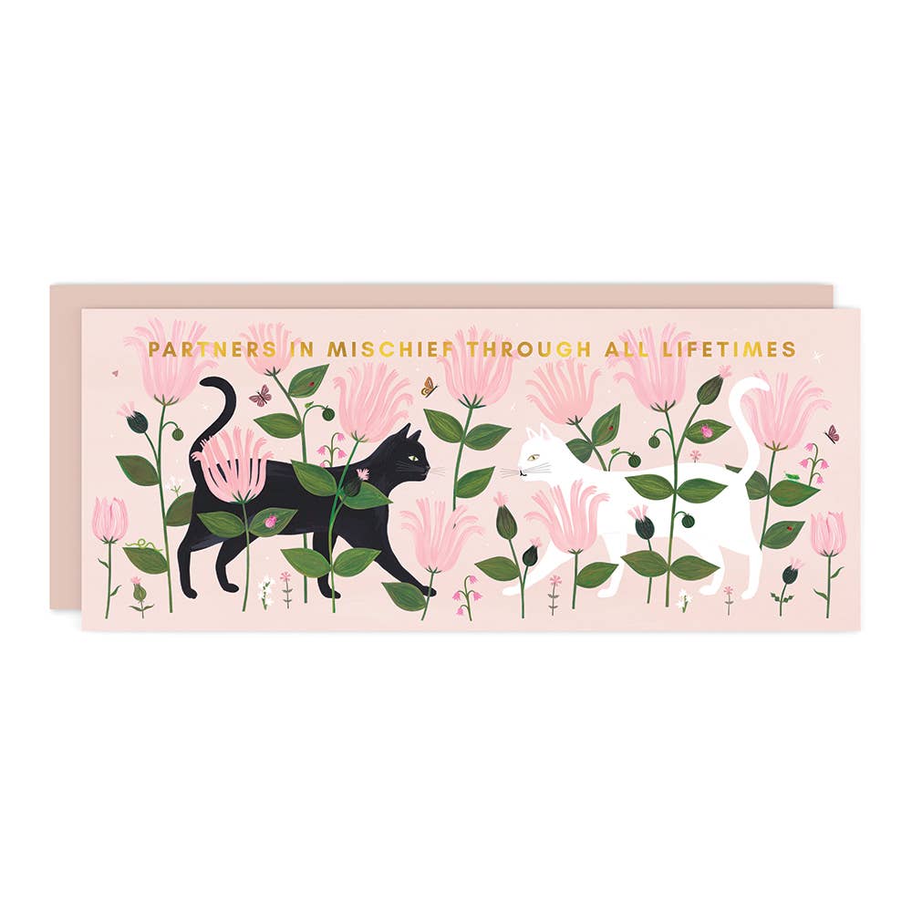Partners in Mischief Greeting Card - Gold Foil