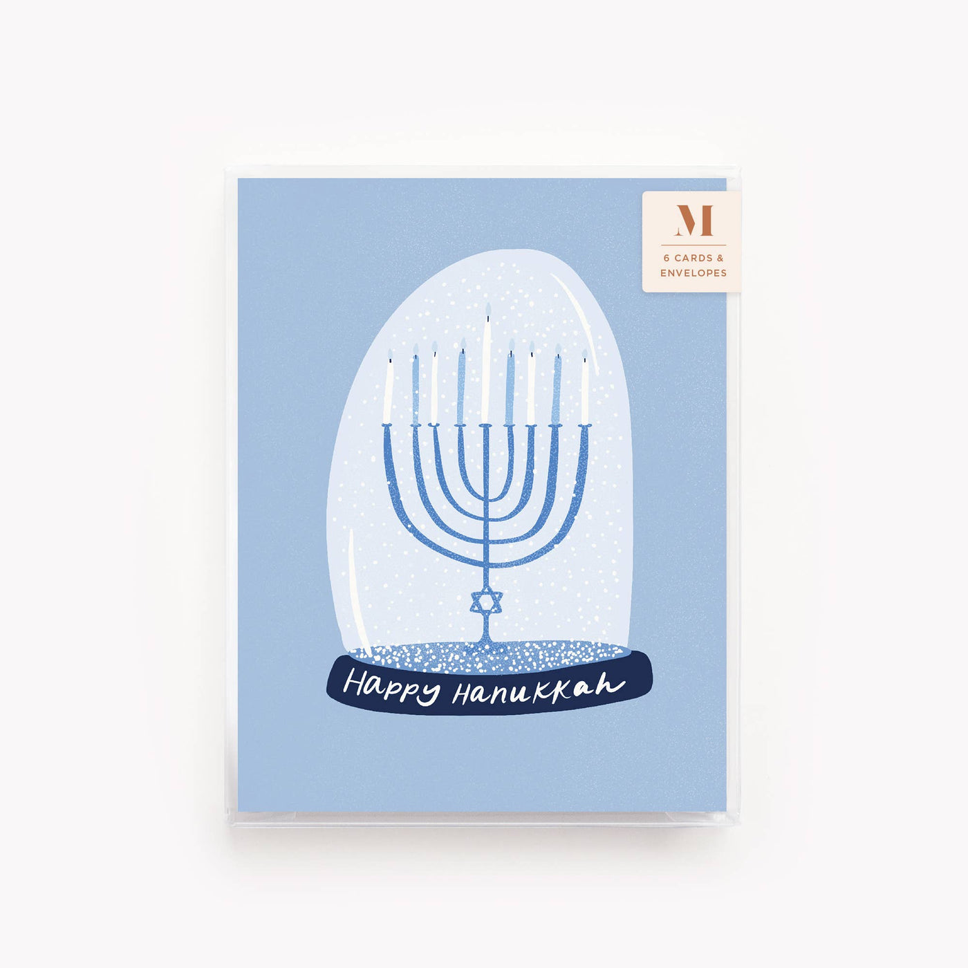 Menorah Snow Globe Hanukkah Cards - Boxed Set of 6