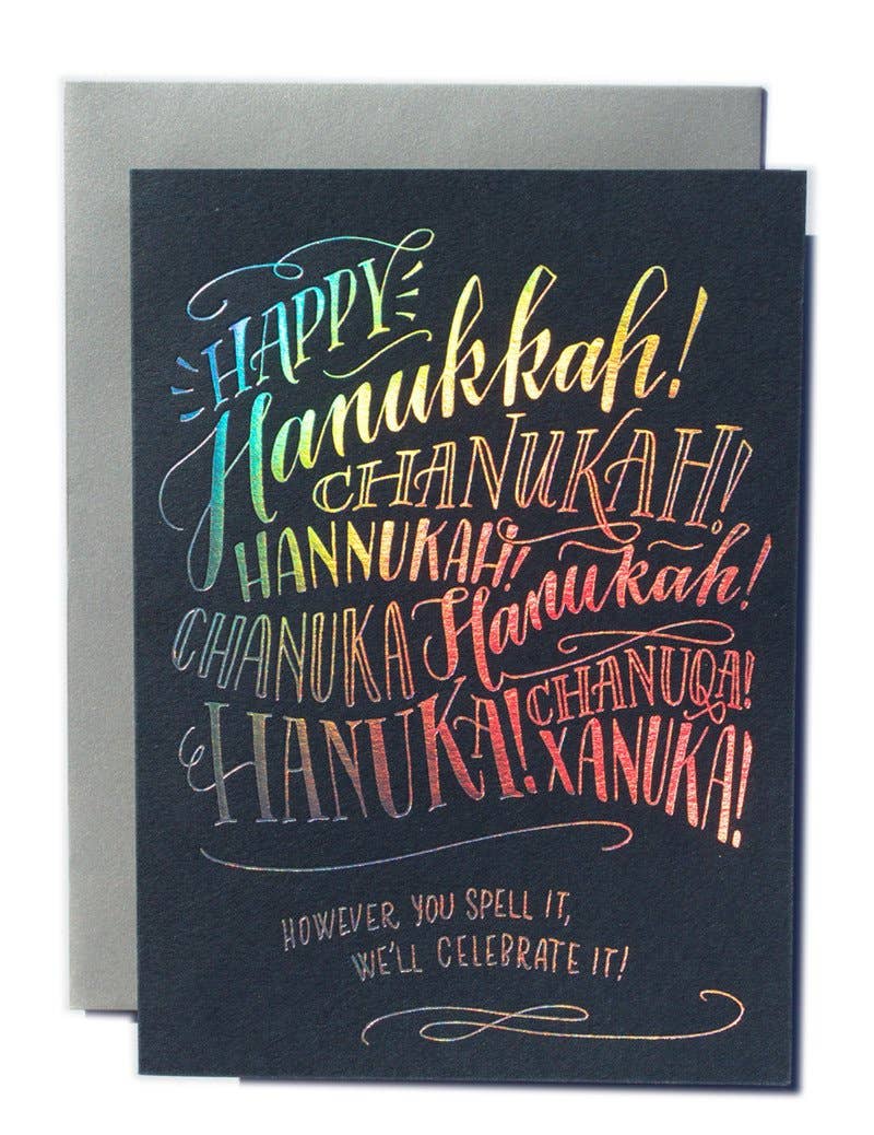 Hanukkah Spelling Holiday Season Card