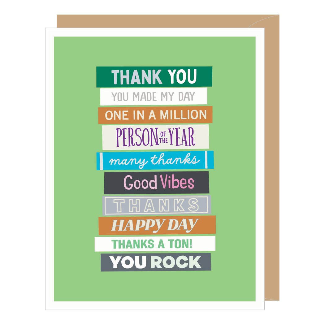 Stacked Books Thank You Card