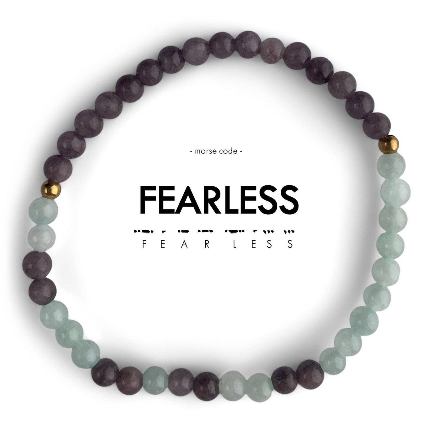Morse Code Bracelet | Fearless: Mint & Smoke