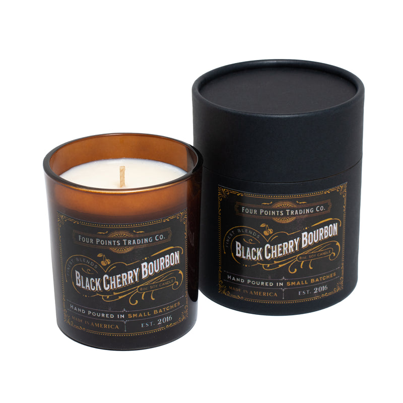 Four Points Trading Co - Black Cherry Bourbon 8 oz Soy Candle