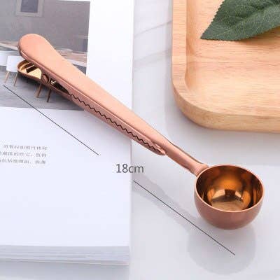 Popwholesale - Two-in-one Stainless Steel Coffee Spoon Sealing Clip