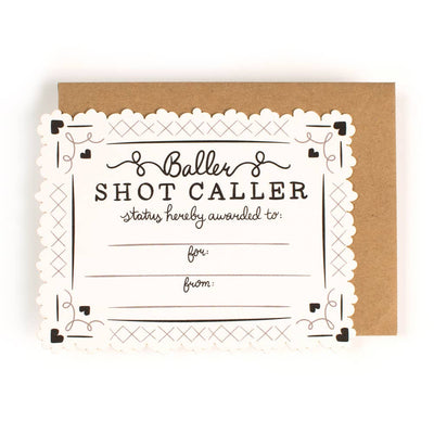 Shot Caller Certificate Card