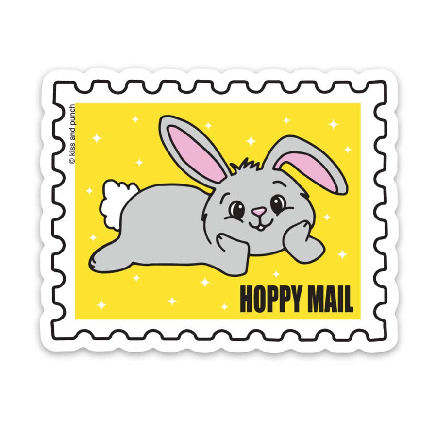 3 Inch Hoppy Mail Bunny Vinyl Sticker