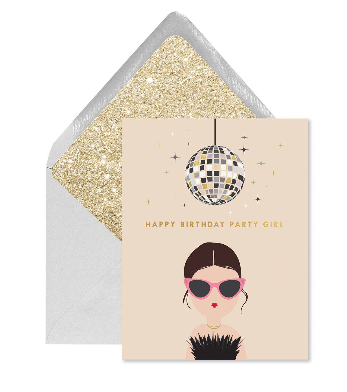Ginger P. Designs - Disco Party Girl Birthday Greeting Card